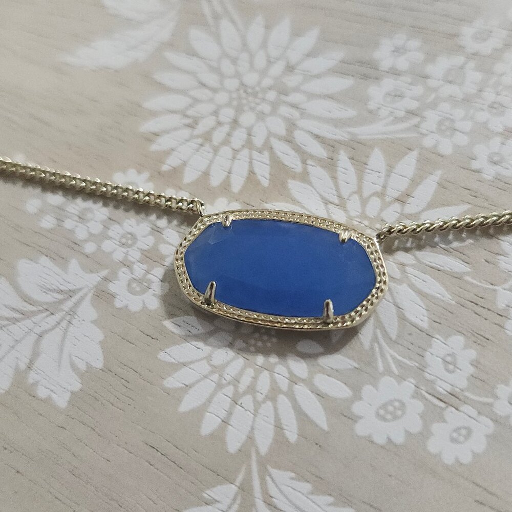 Kendra Scott Periwinkle Blue Gold Dylan Necklace